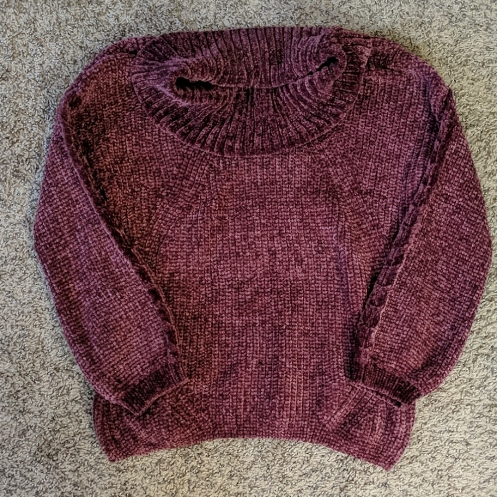 Dark pink/purple cowl neck sweater